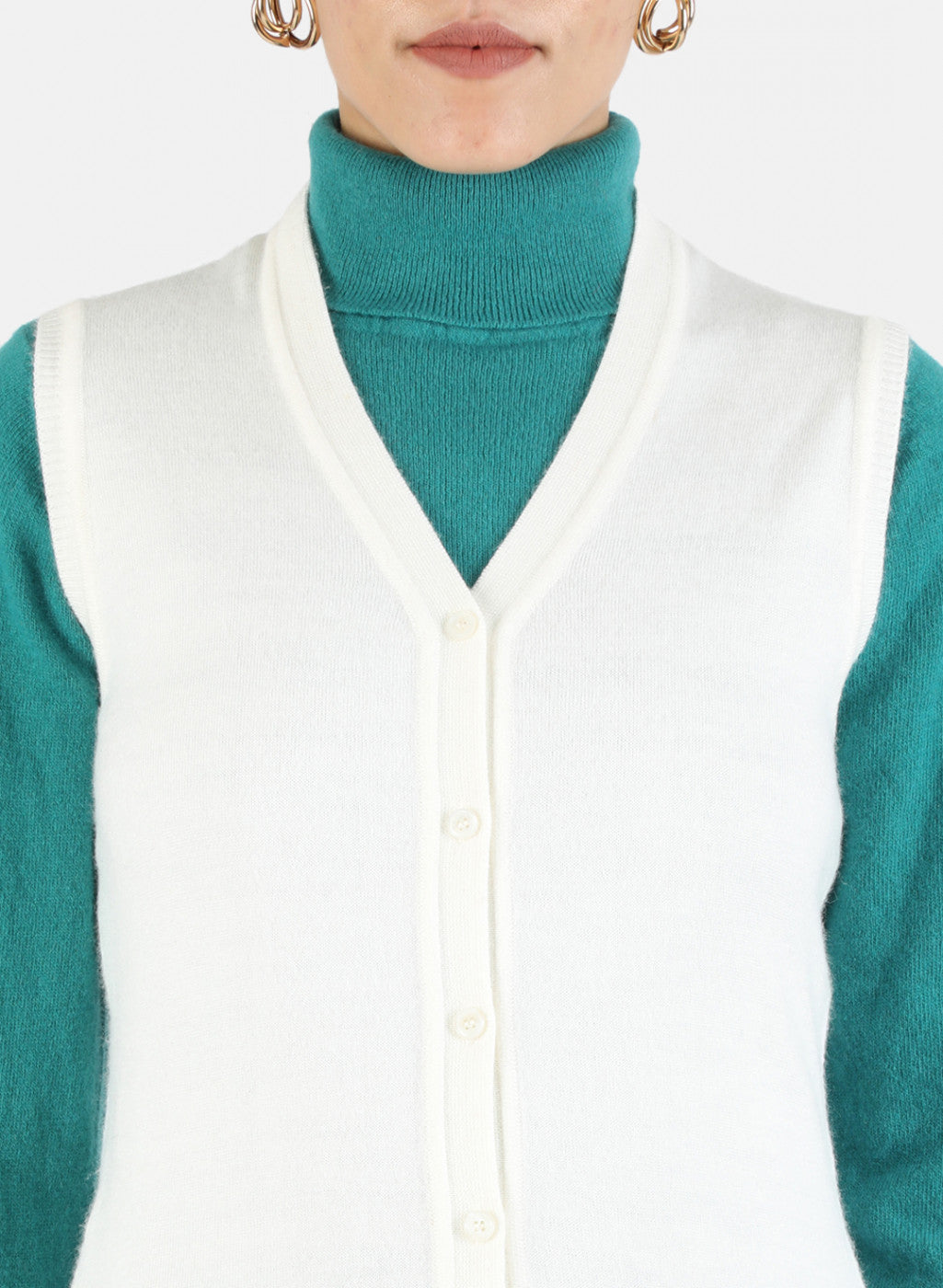 Women White Solid Cardigan