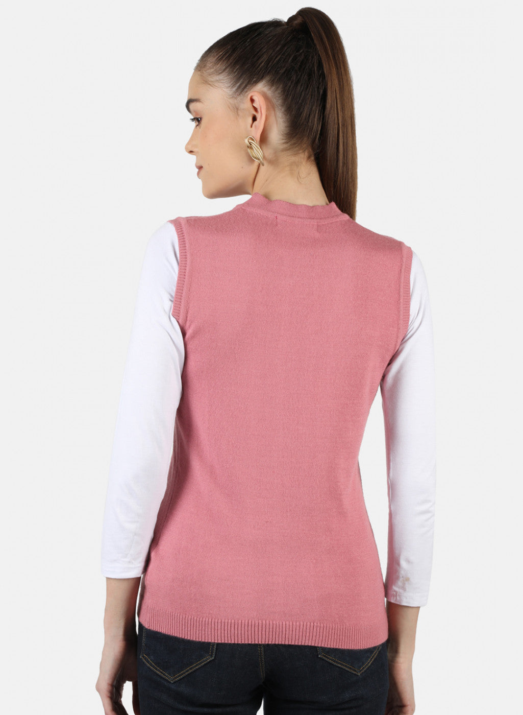 Women Pink Solid Cardigan