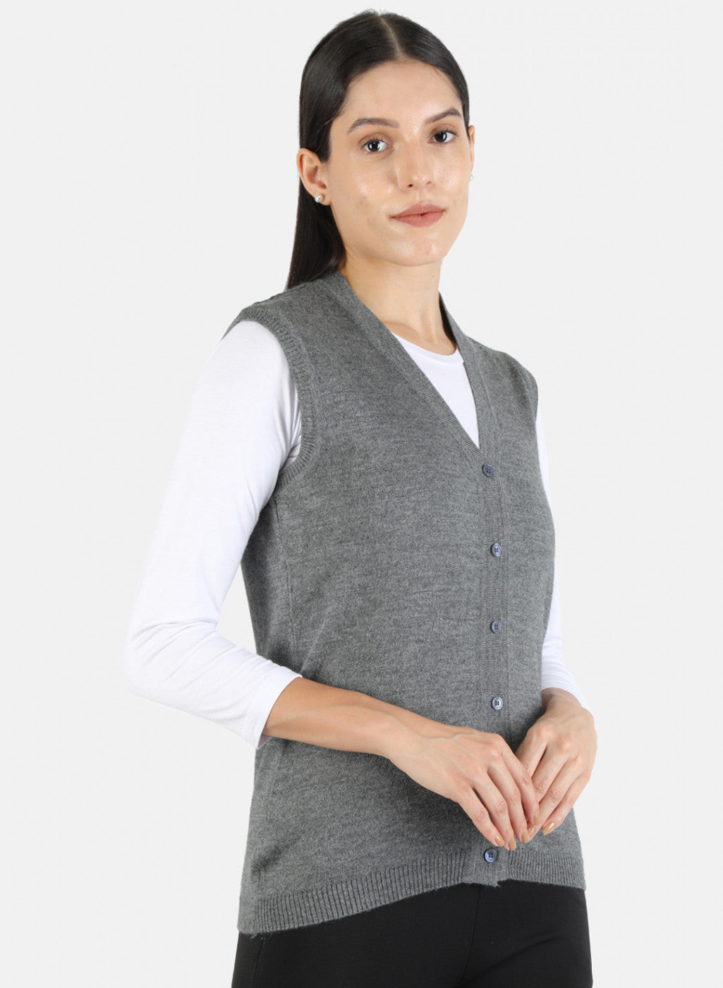 Women Grey Solid Cardigan