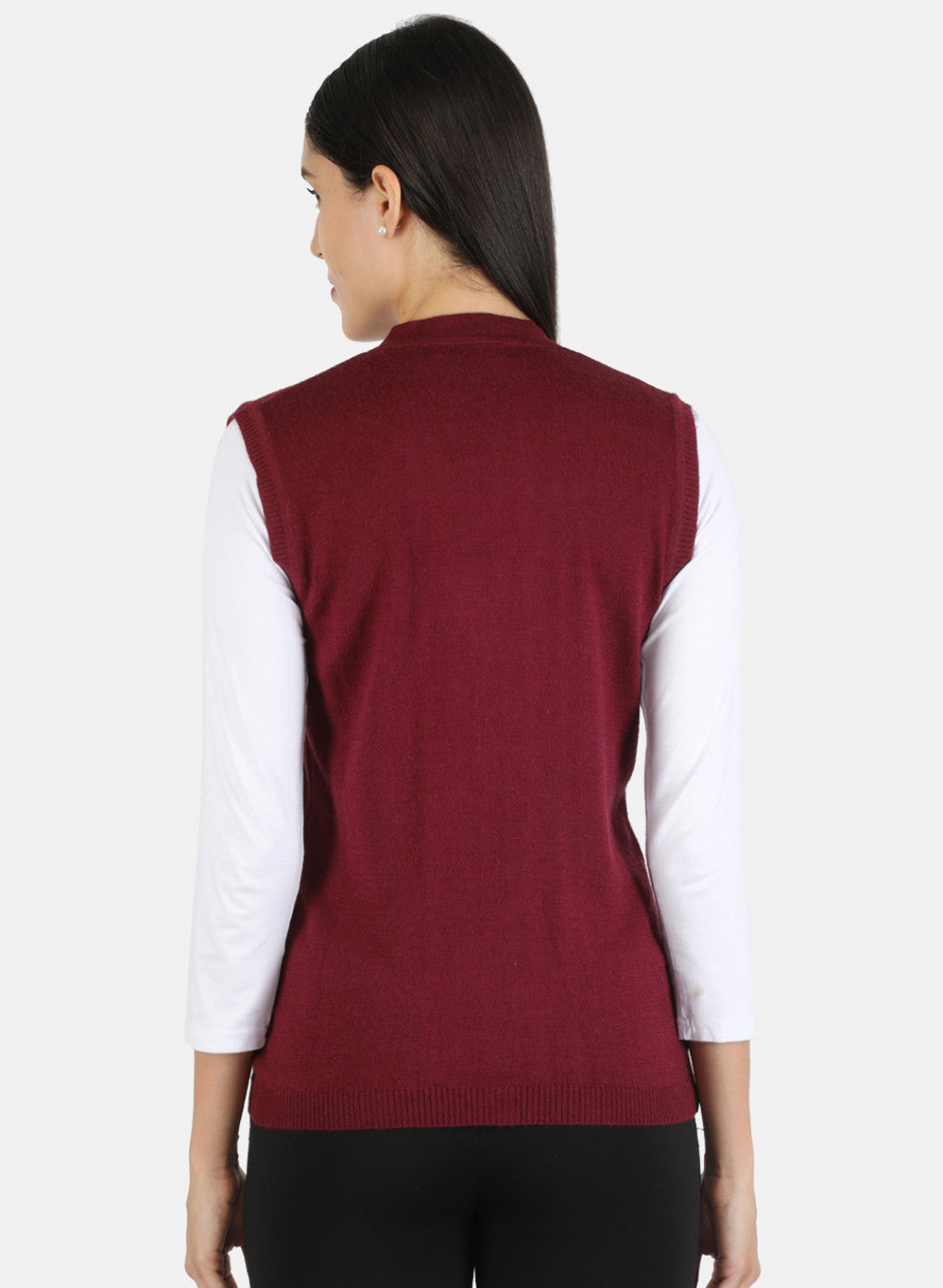 Women Maroon Solid Cardigan