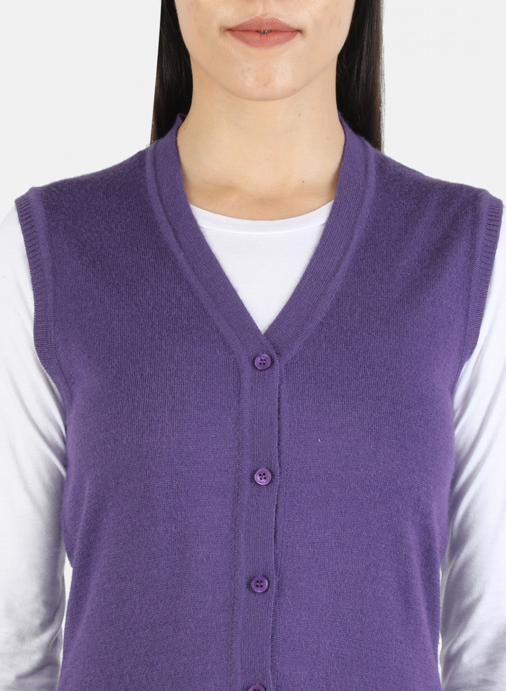 Women Purple Solid Cardigan