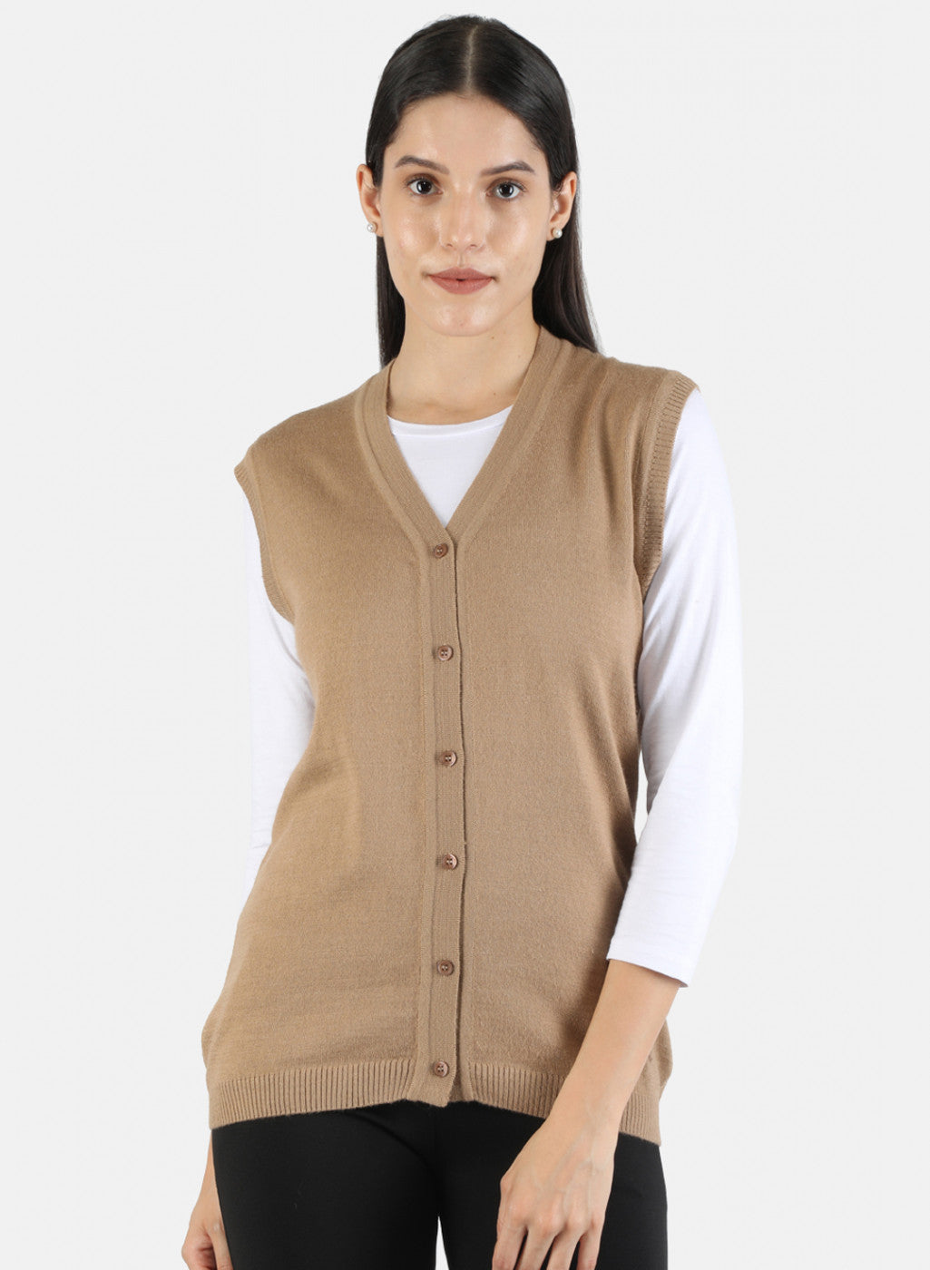 Women Brown Solid Cardigan