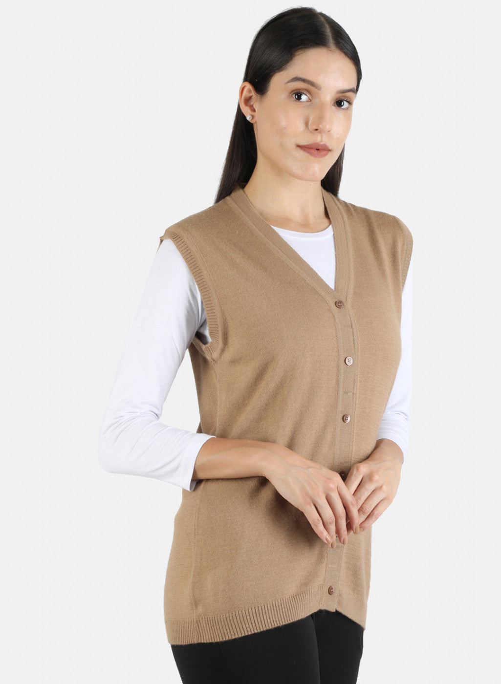 Women Brown Solid Cardigan