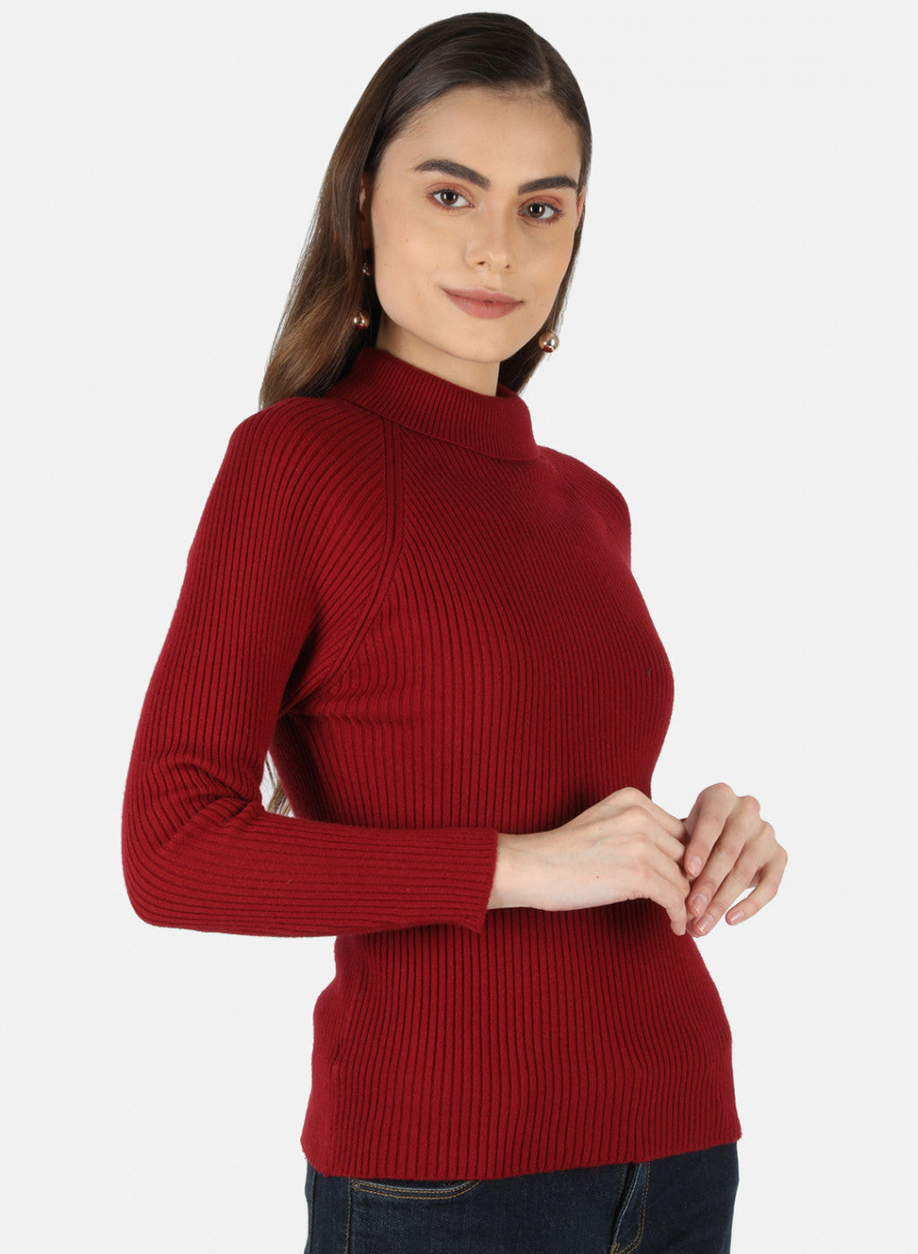 Women Maroon Solid Sceavy