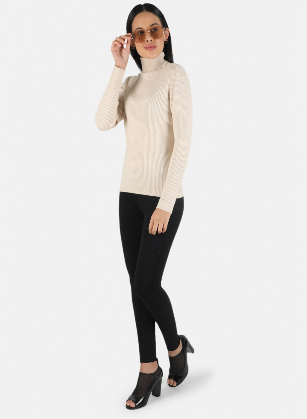 Women Beige Solid Sceavy