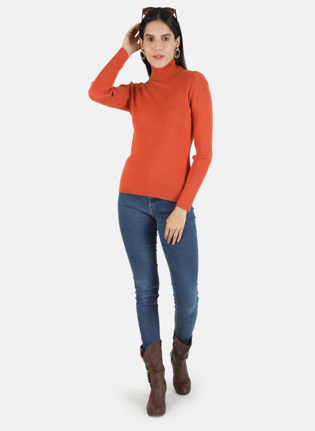 Women Orange Solid Sceavy