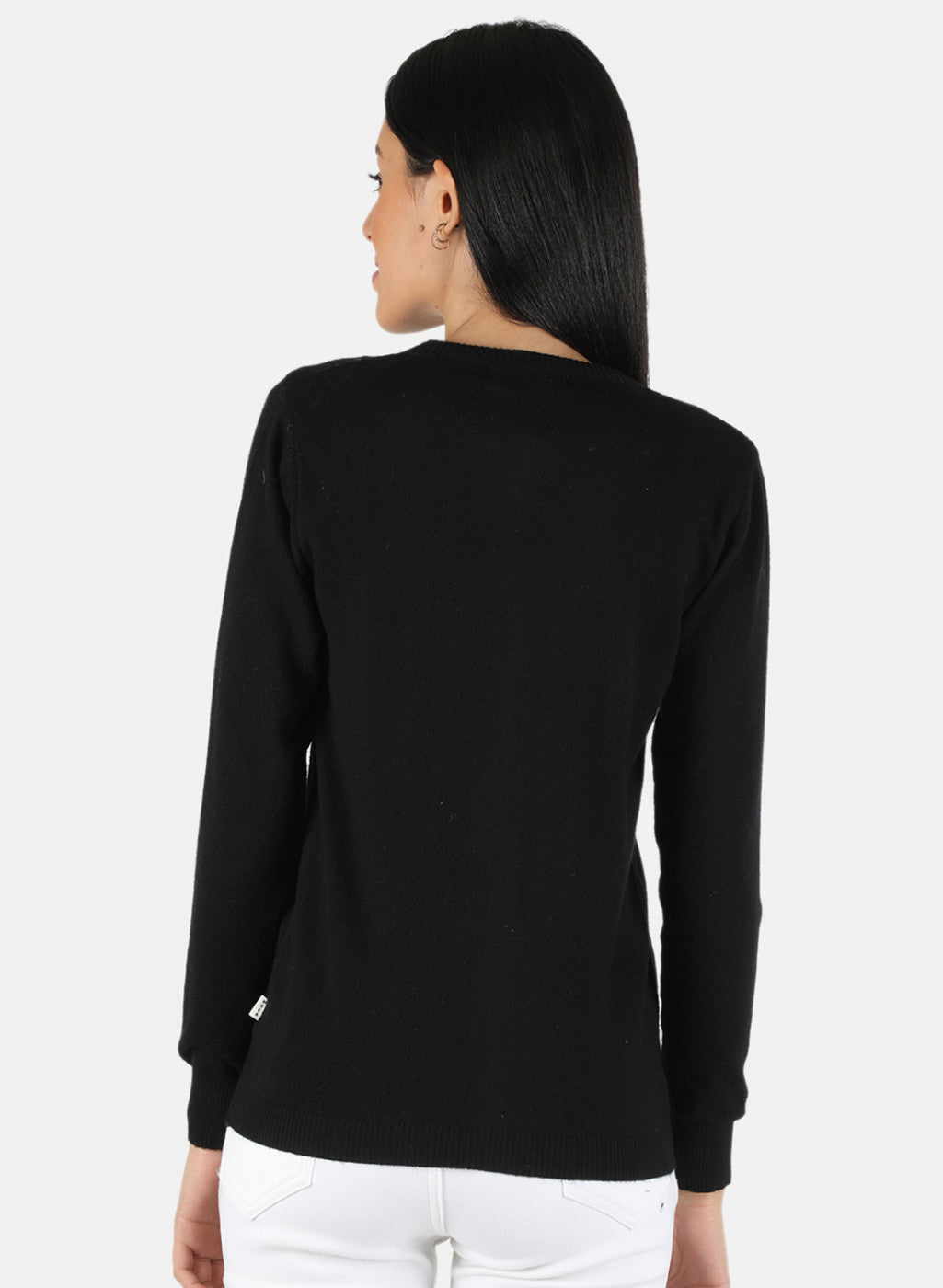 Women Black Self Design Cardigan