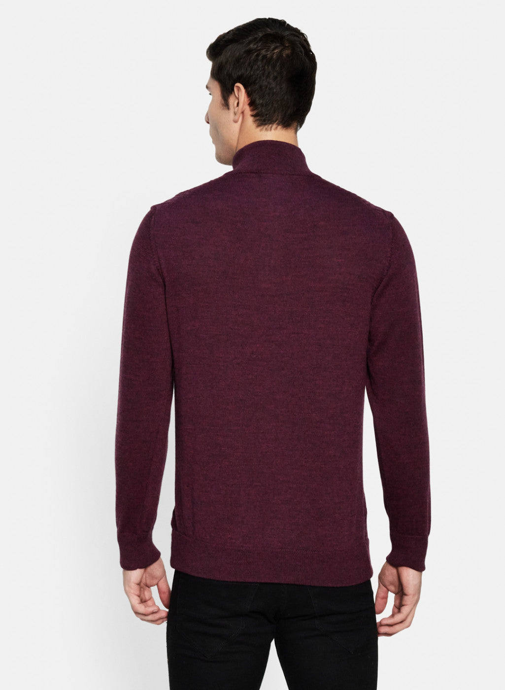 Men Maroon Self Design Pullover