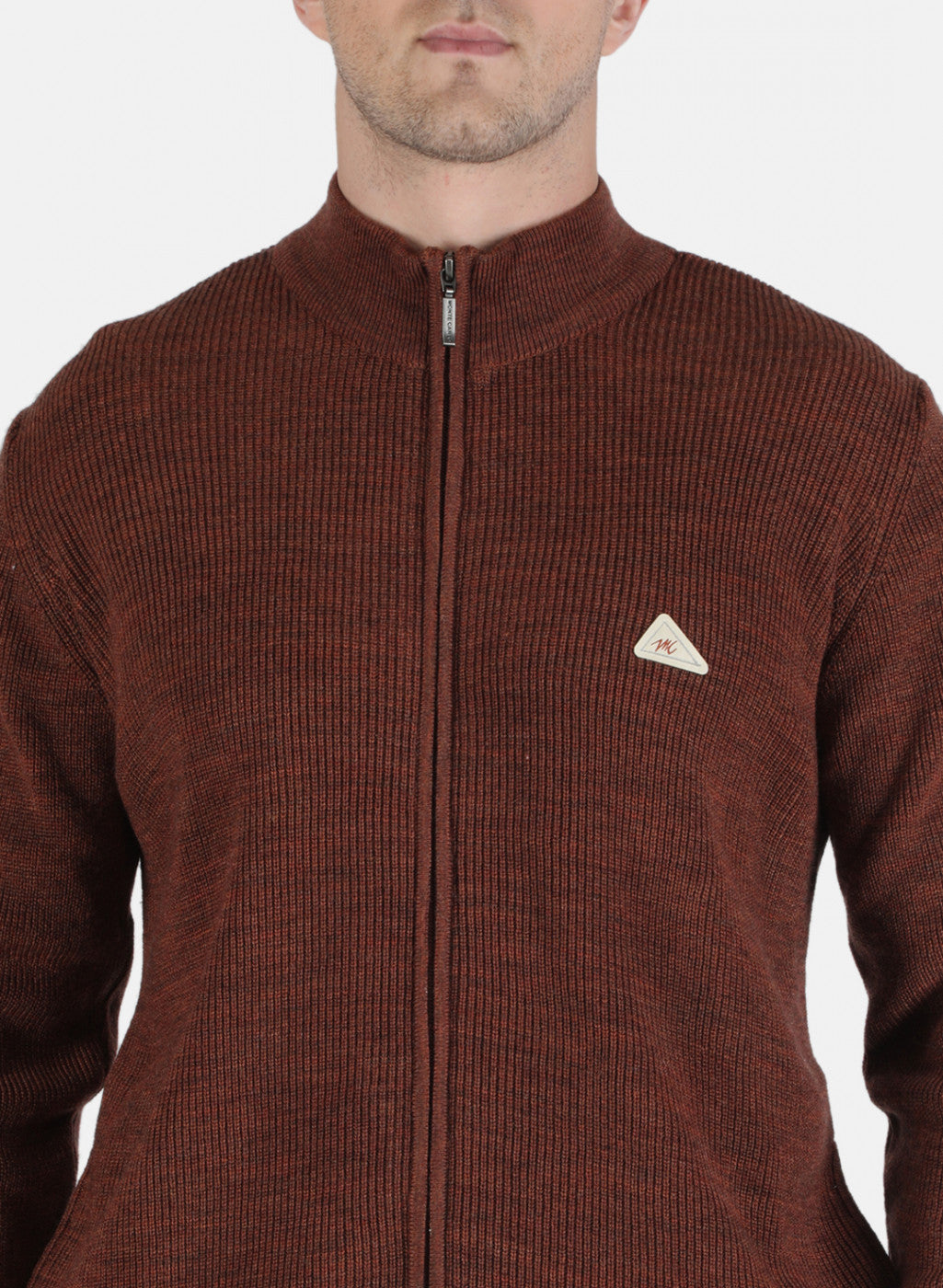 Men Brown Self Design Pullover