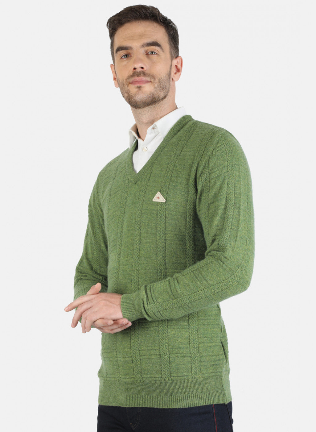 Men Green Solid Pullover