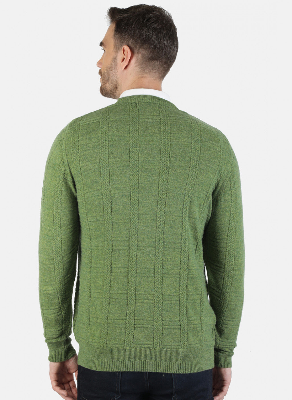 Men Green Solid Pullover