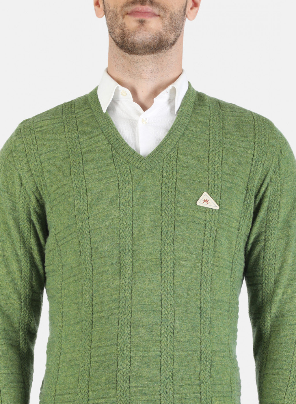 Men Green Solid Pullover