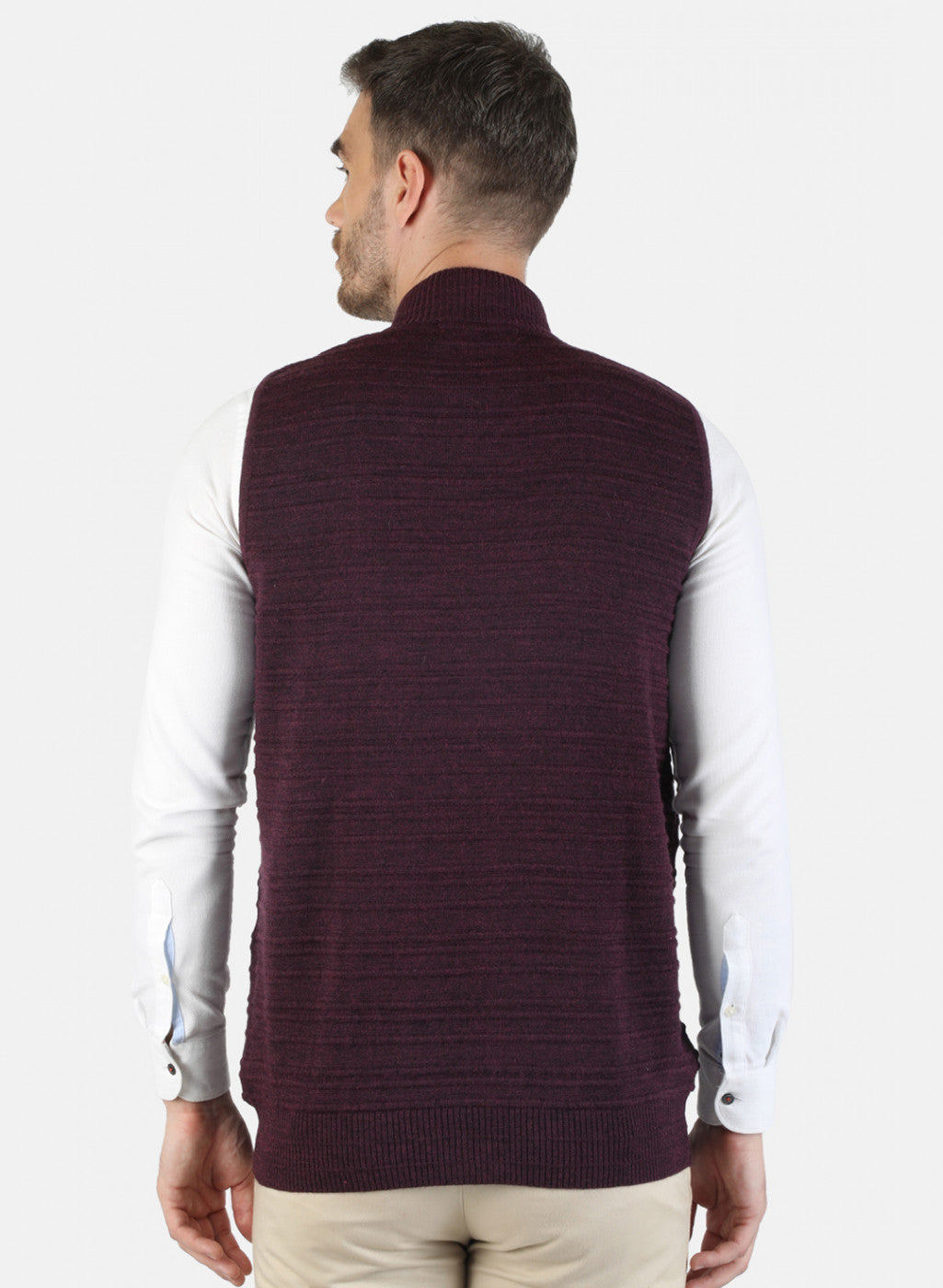 Men Maroon Solid Pullover