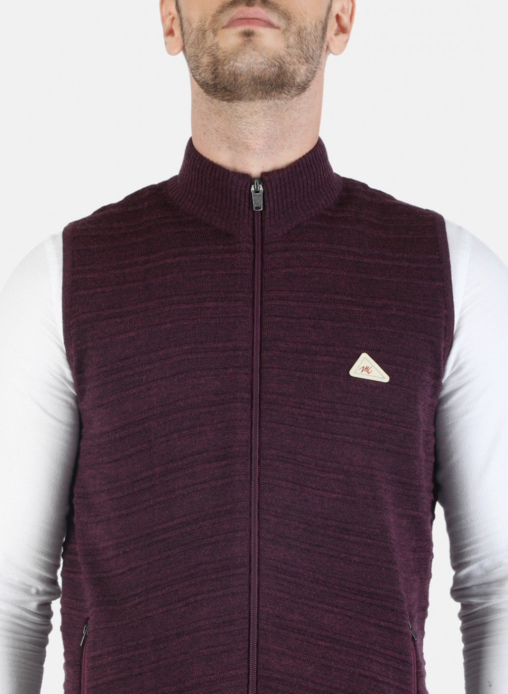 Men Maroon Solid Pullover