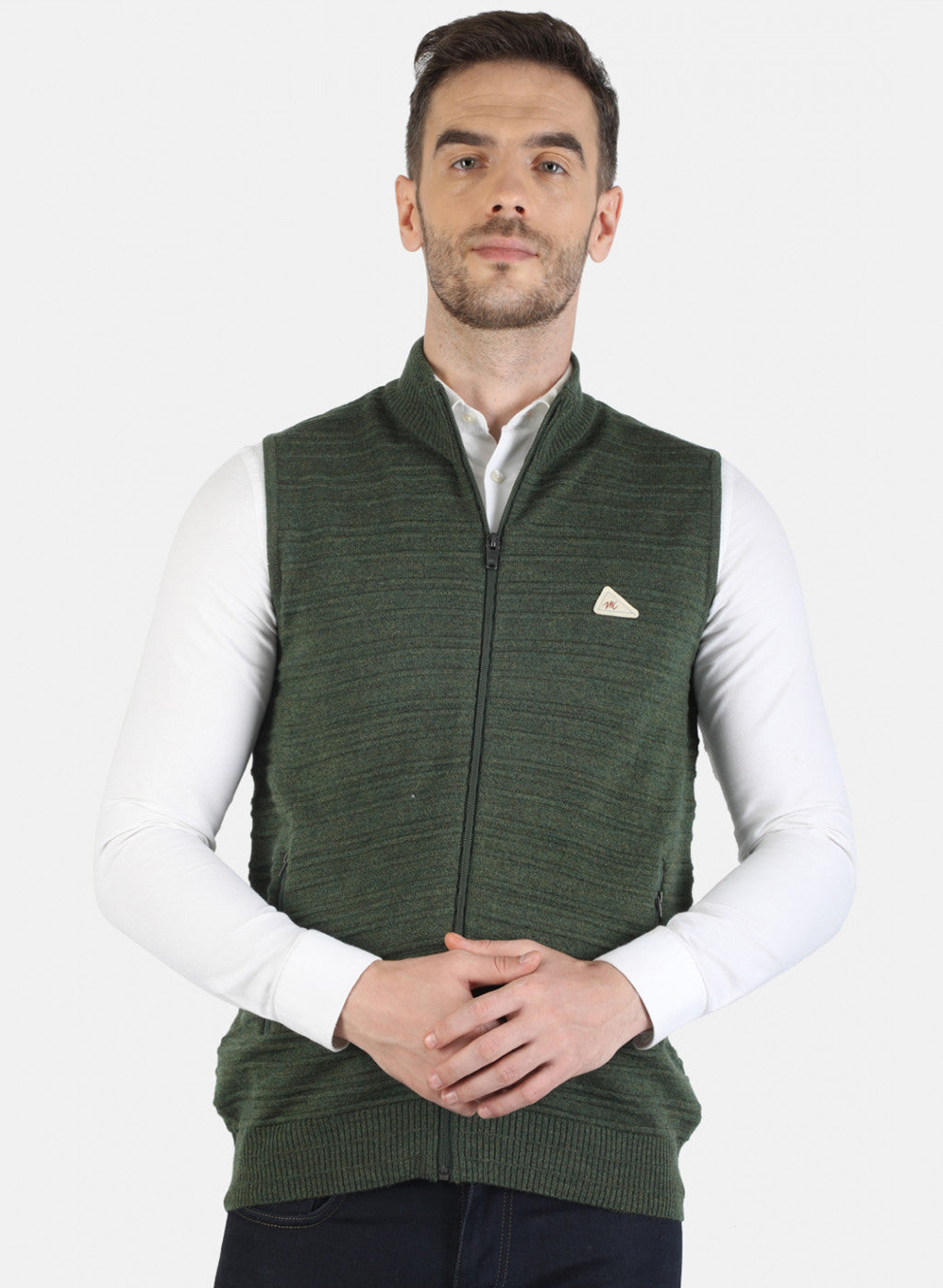 Men Green Solid Pullover