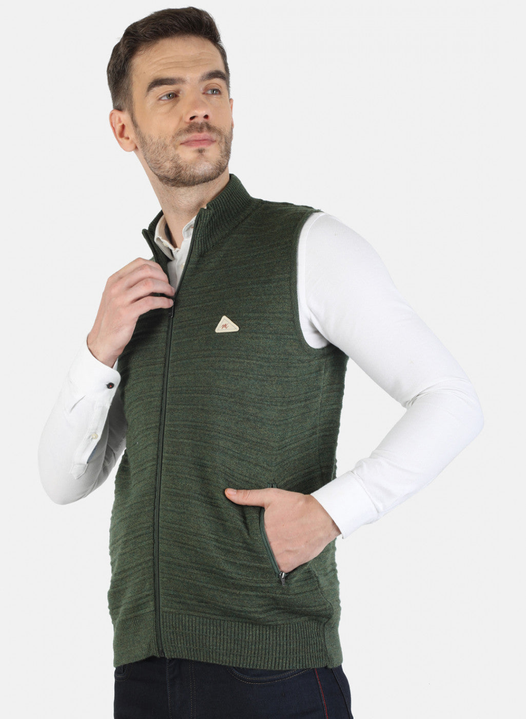 Men Green Solid Pullover