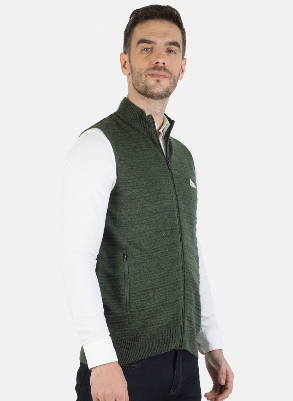 Men Green Solid Pullover
