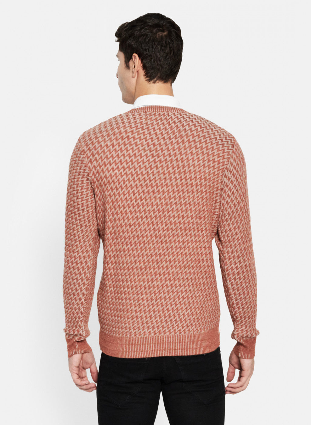 Men Orange Solid Pullover