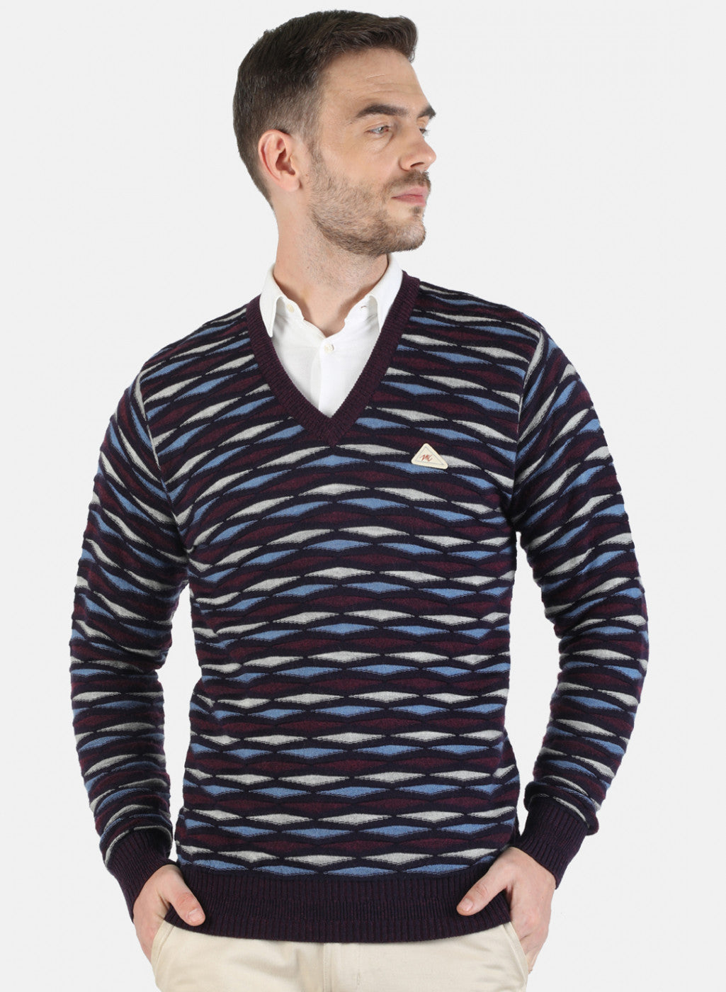 Men Black Self Pullover