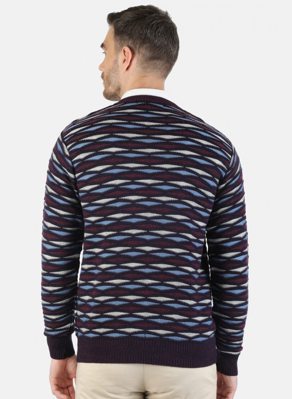 Men Black Self Pullover