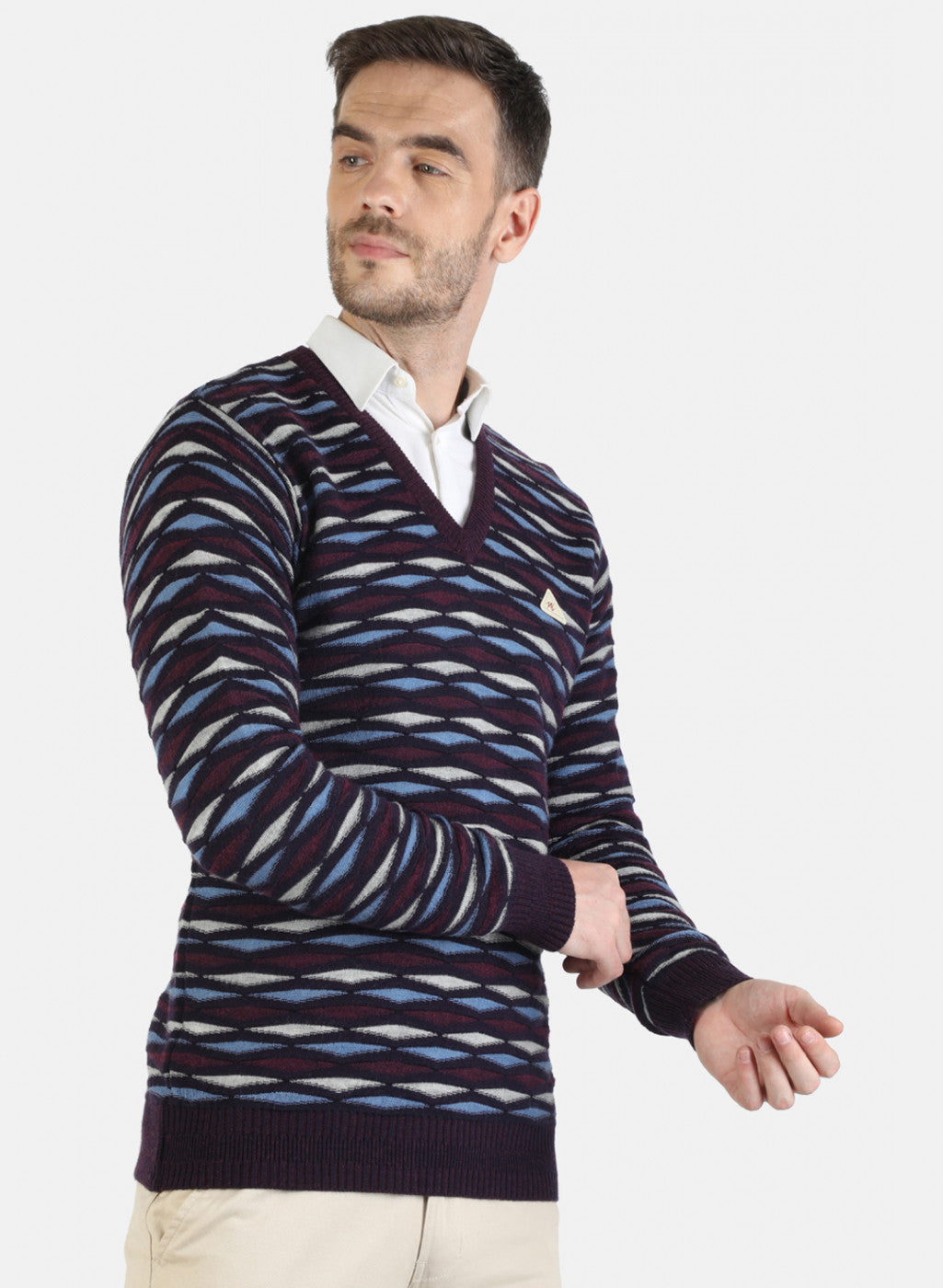 Men Black Self Pullover