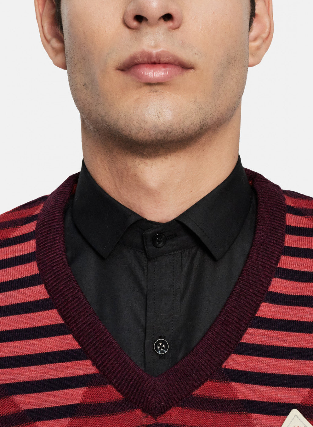 Men Brown & Pink Solid Pullover