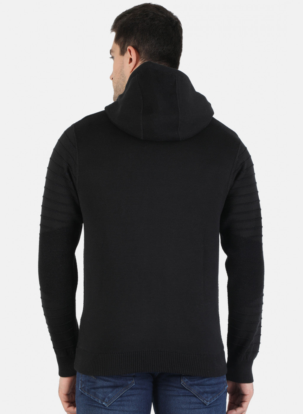 Men NAvy Blue Self Pullover