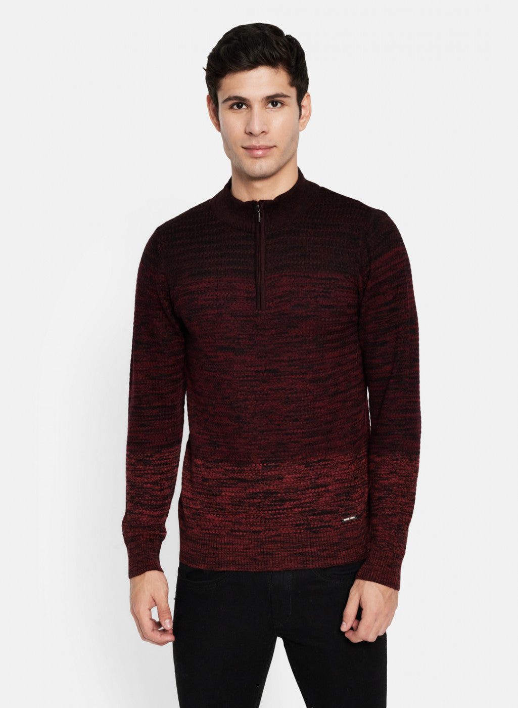 Men Red Solid Pullover