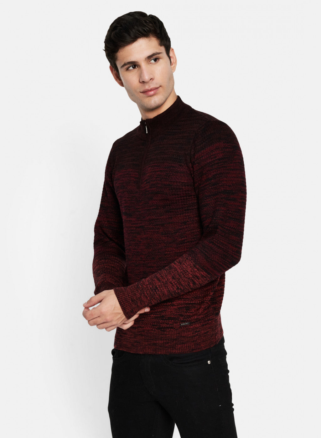 Men Red Solid Pullover
