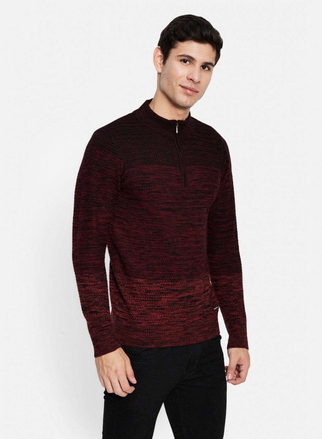 Men Red Solid Pullover