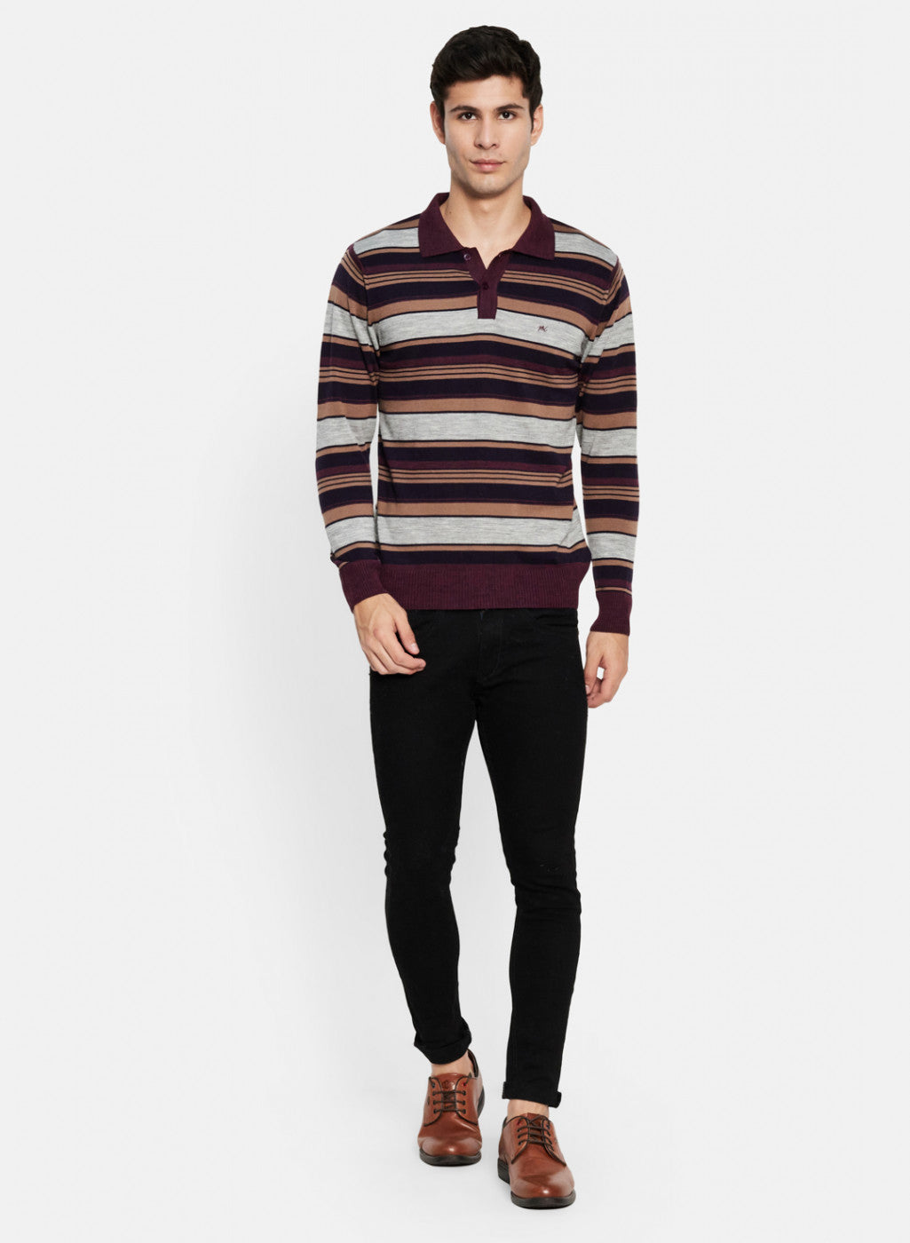 Men Purple Solid T-Shirt