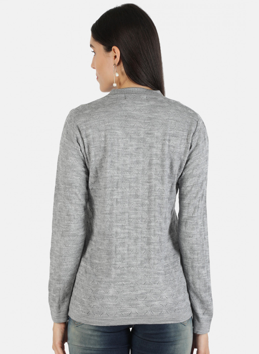 Women Grey Solid Cardigan