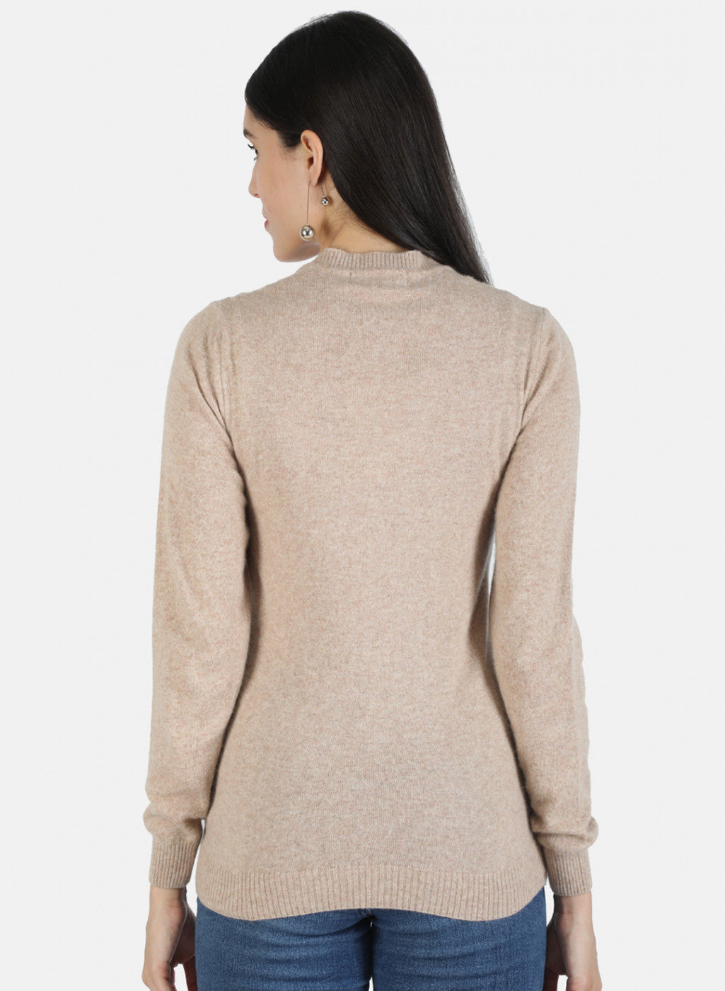 Women Beige Self Cardigan