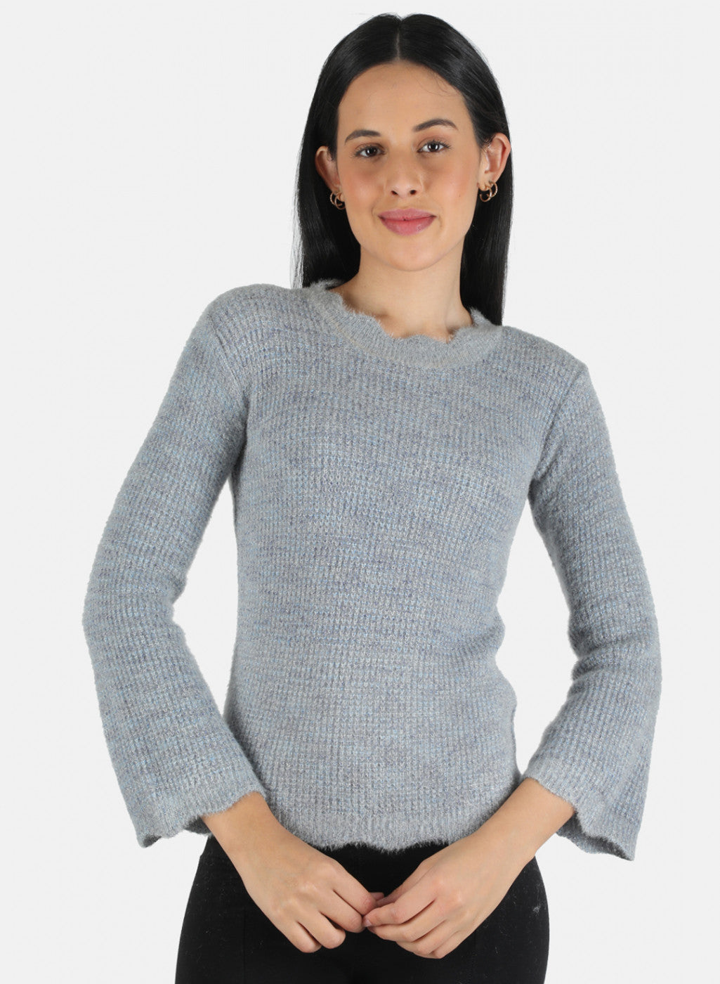 Women Blue Self Design Top