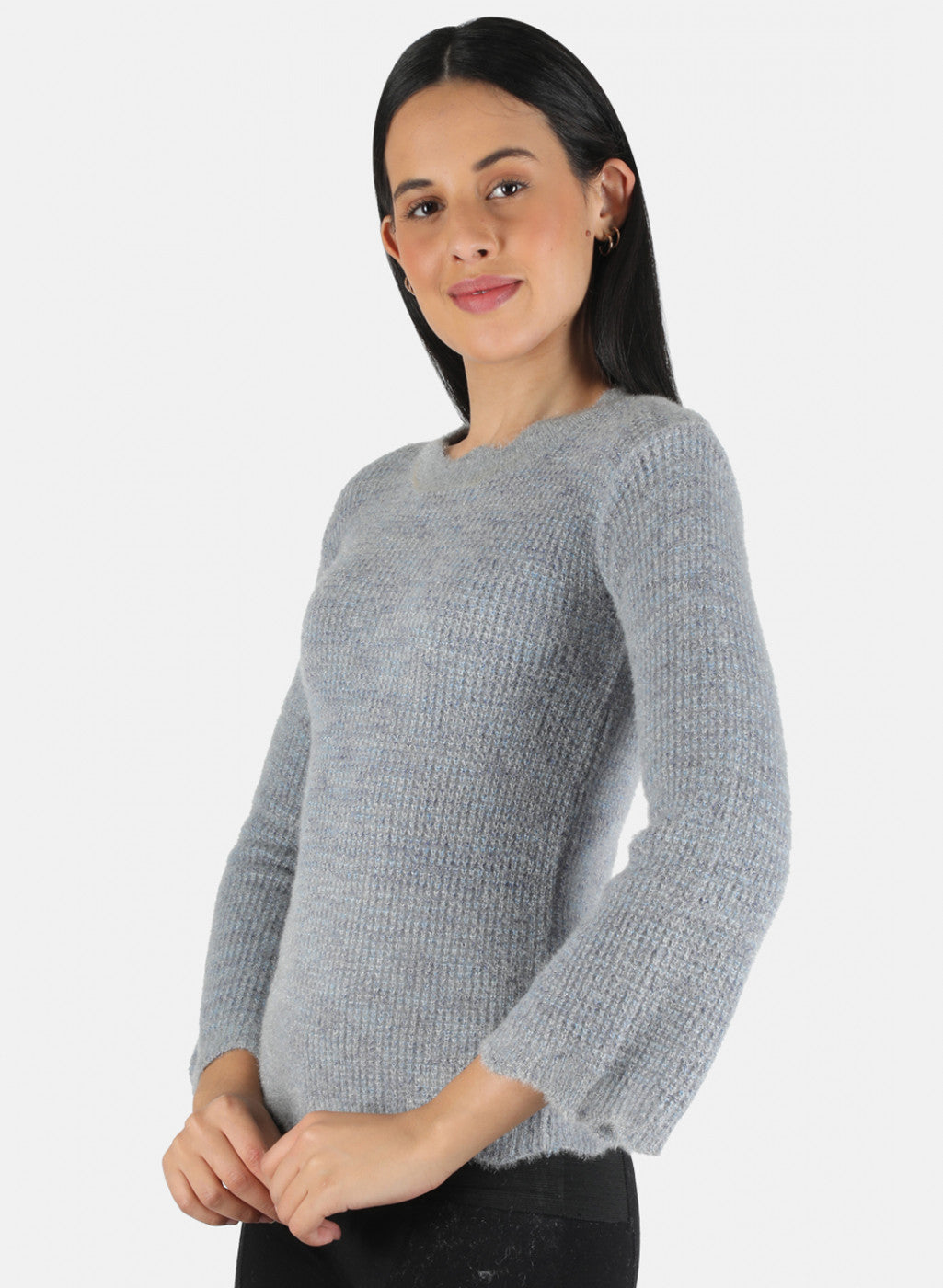 Women Blue Self Design Top