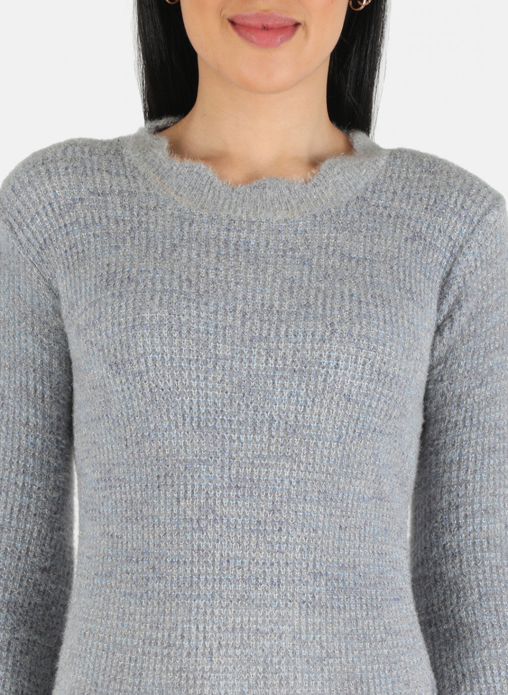 Women Blue Self Design Top