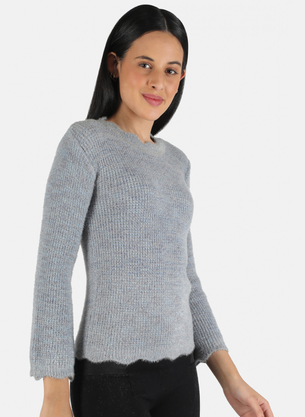 Women Blue Self Design Top