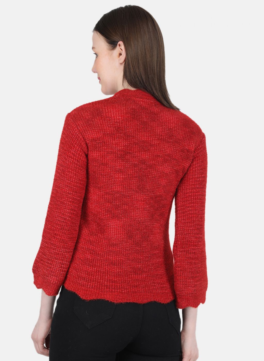 Women Red Self Design Top
