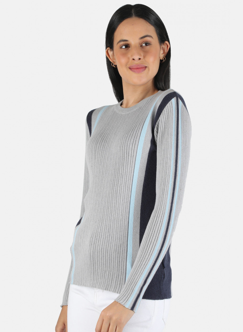 Women Grey Self Design Top