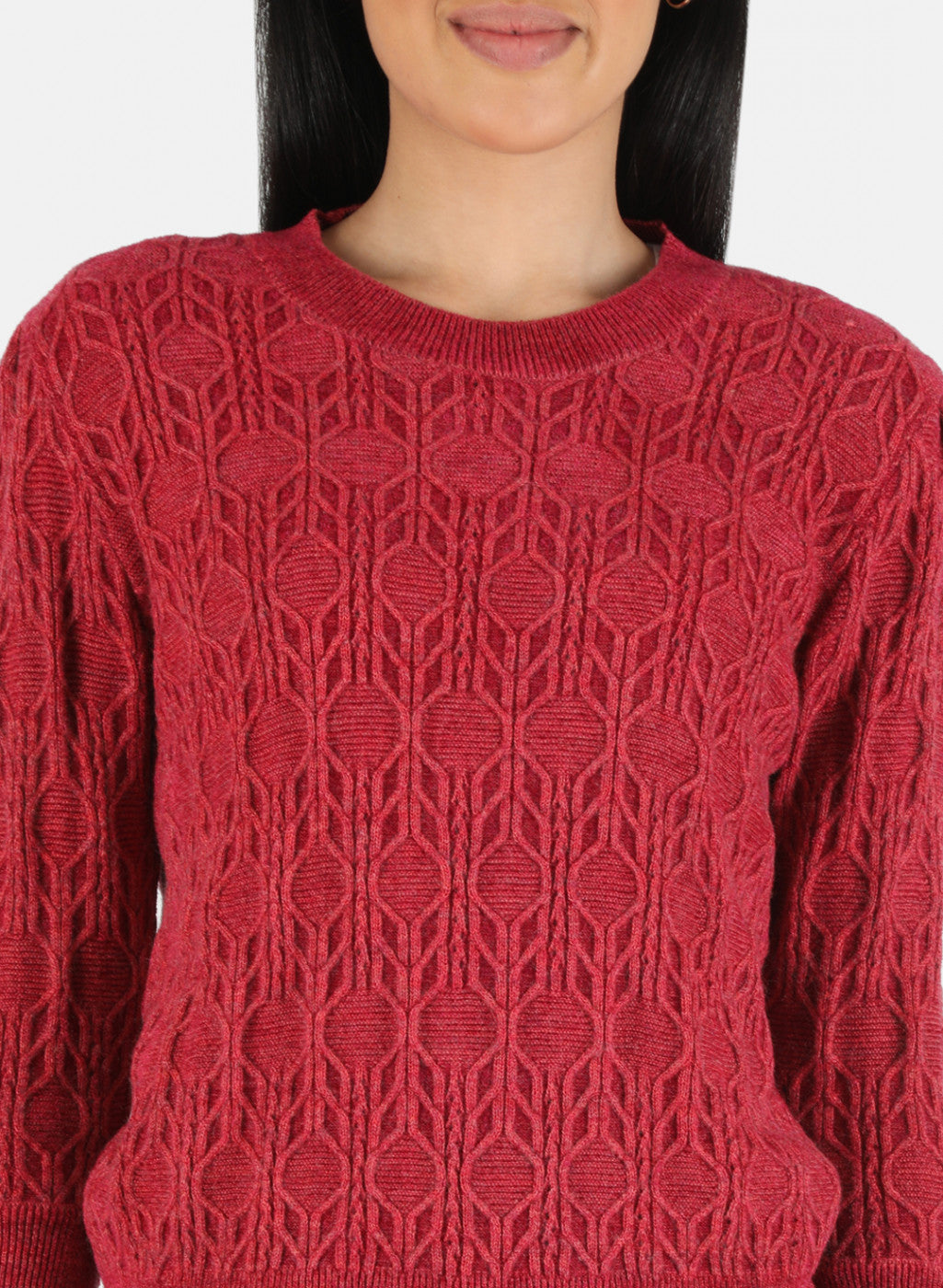 Women Red Self Design Top