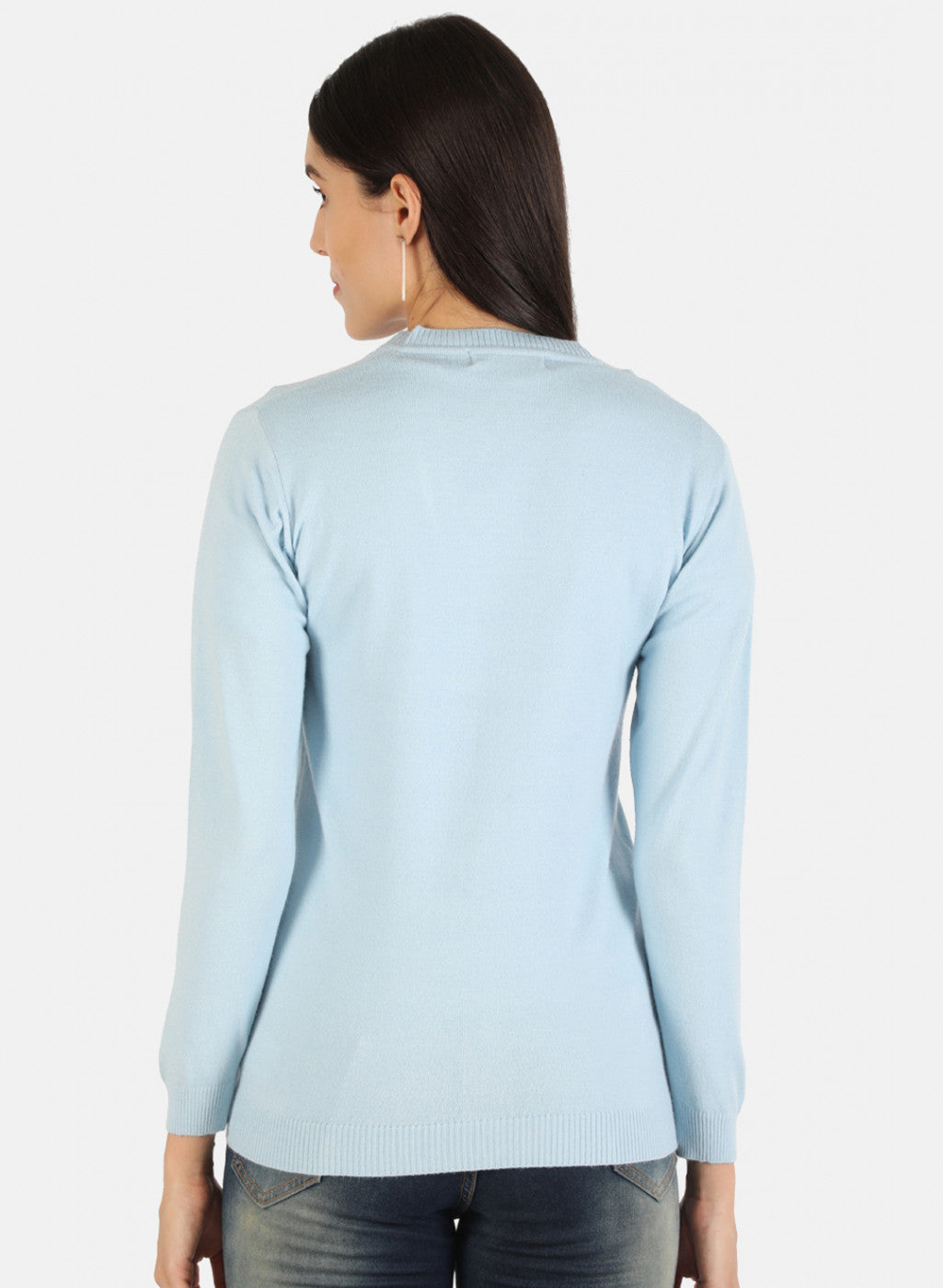Women Blue Solid Cardigan