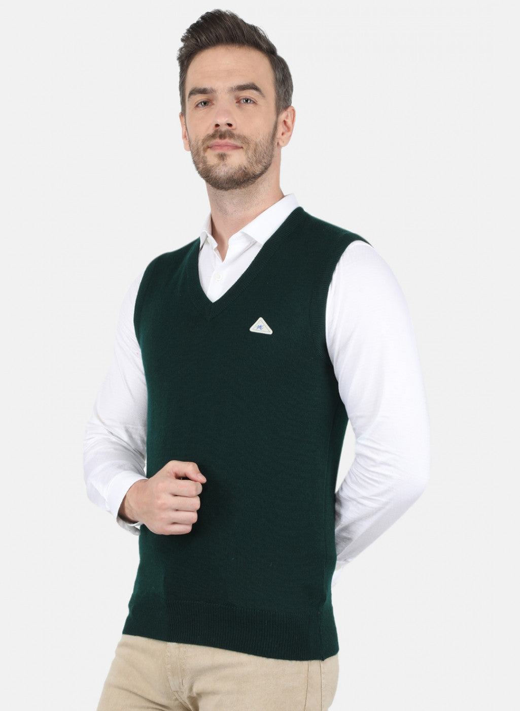Men Green Solid Sweater