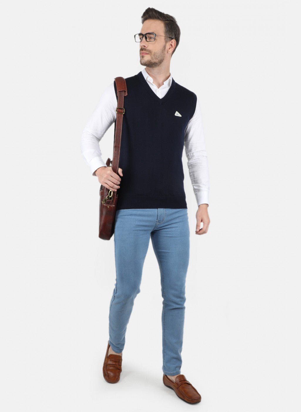 Men NAvy Blue Solid Sweater