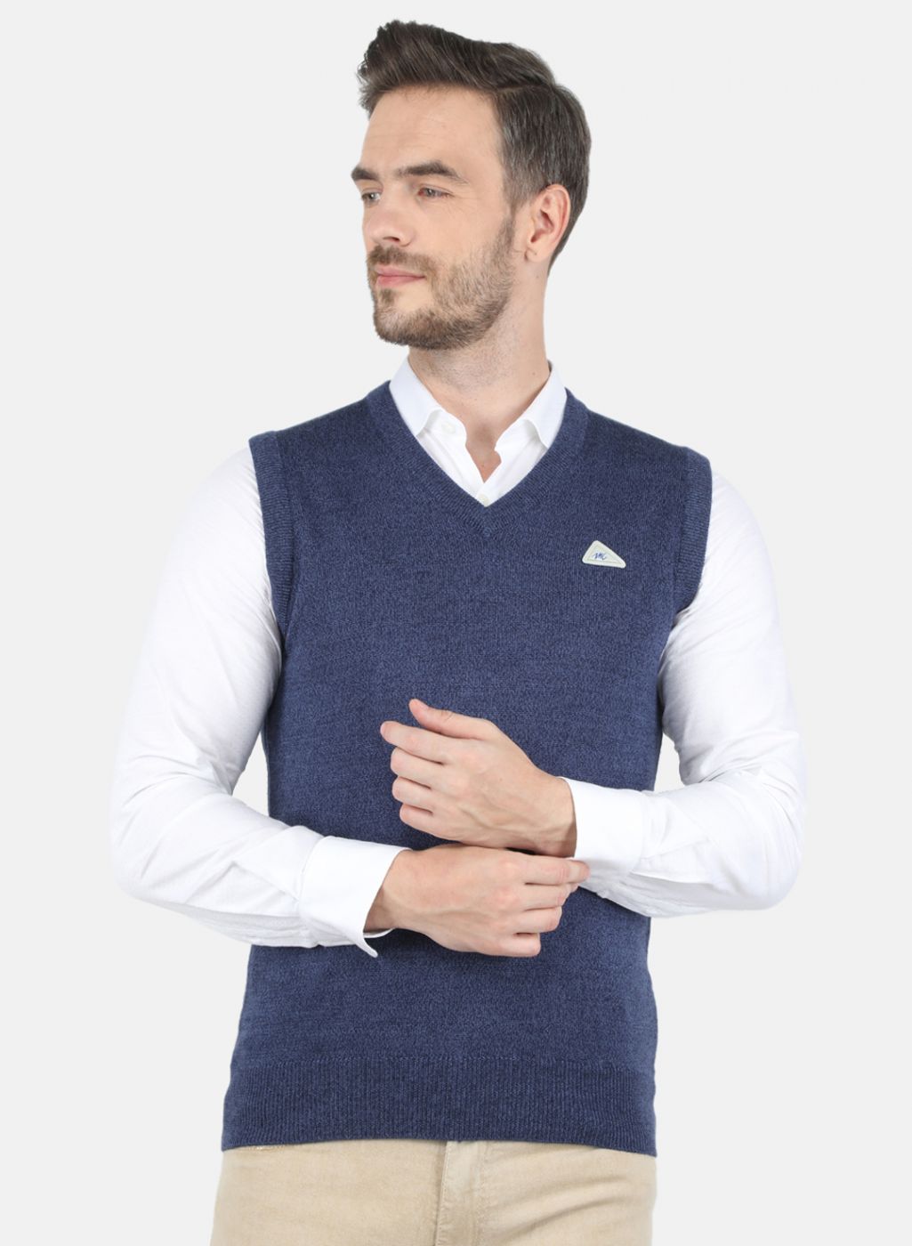 Men NAvy Blue Solid Sweater