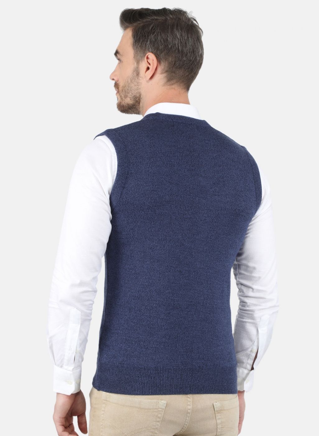 Men NAvy Blue Solid Sweater