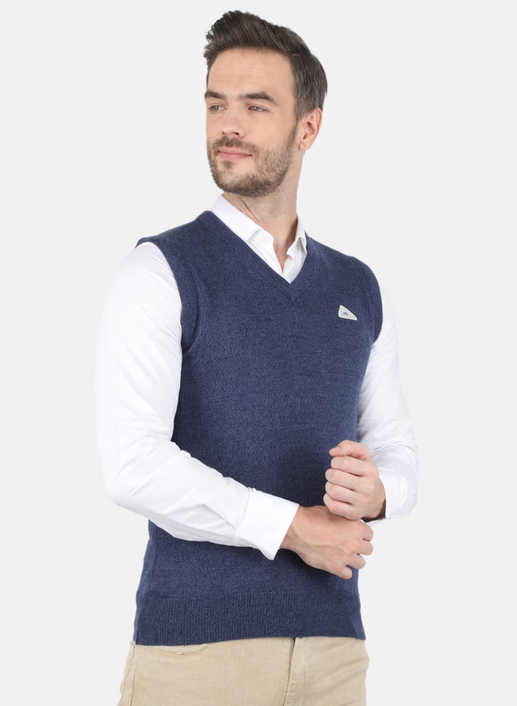 Men NAvy Blue Solid Sweater