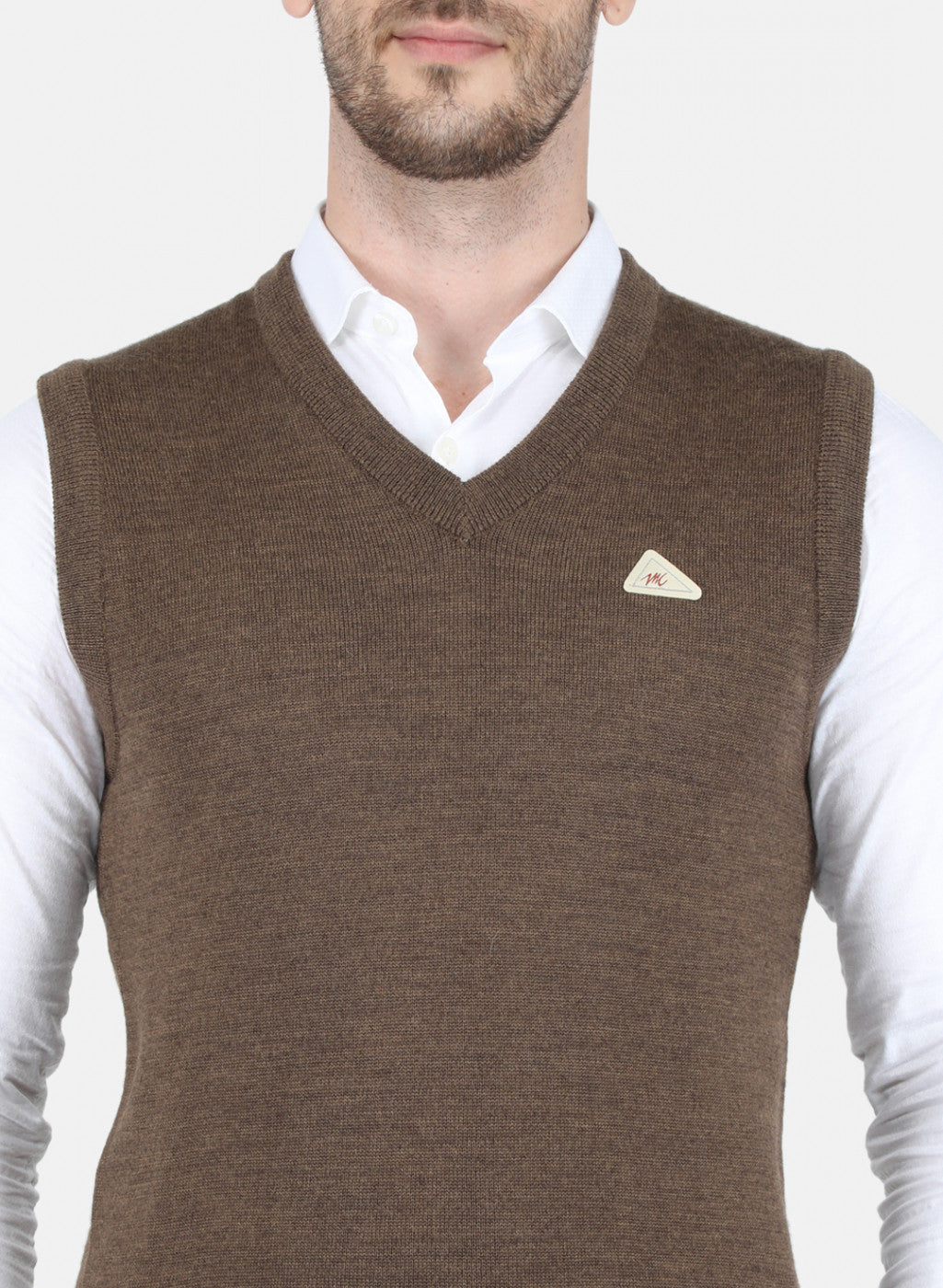 Men Brown Solid Sweater