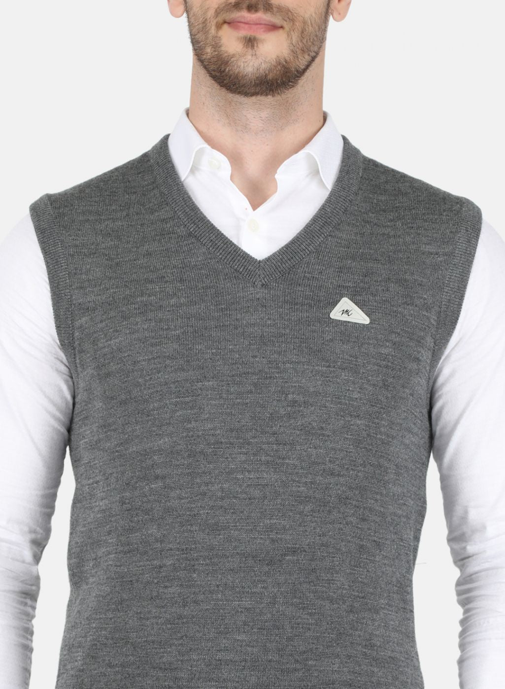 Men Grey Solid Sweater
