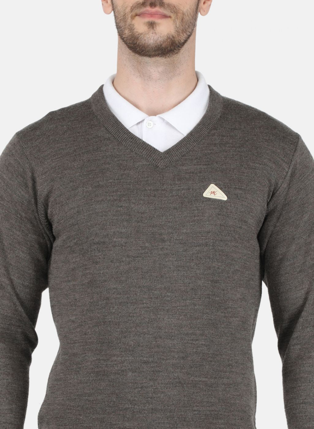 Men Light Brown Solid Pullover