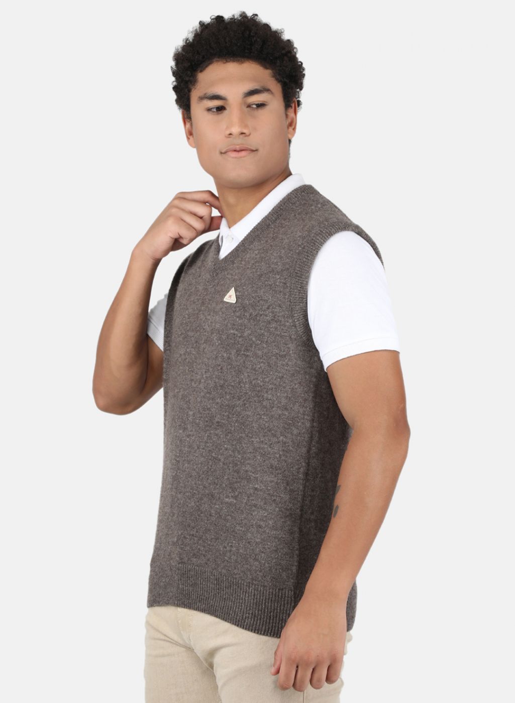 Men Brown Solid Sweater